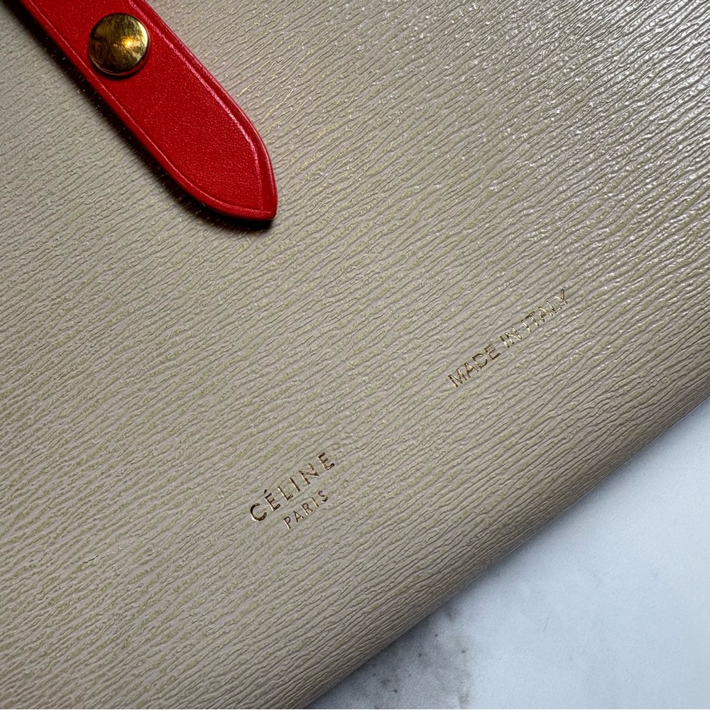 Celine strap wallet multifunction in bicolor gold hw- large - Picture 2 of 16